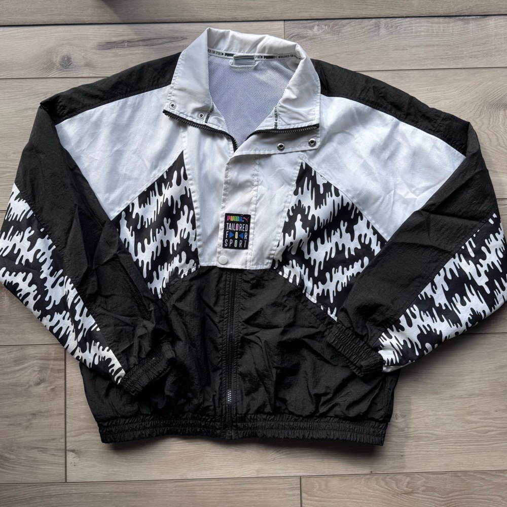 Puma Black and White Windbreaker